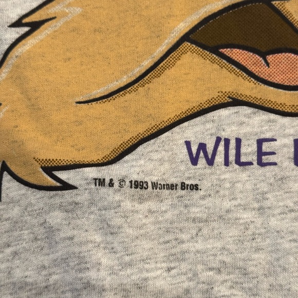 🔥VINTAGE 90’s …1993 Looney Tunes Wild Coyote Road Runner baseball-T 🔥 - Picture 2 of 6